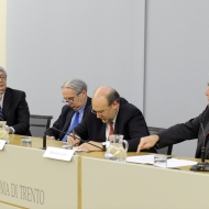 Da sinistra: Antonio Schizzerotto, Davide Bassi, Lorenzo Dellai, Massimo Egidi
