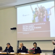Da sinistra: Gianfranco Cerea, Innocenzo Cipolletta, Davide Bassi, Alessio Spitaleri, Alexander Schuster, foto Alessio Coser, archivio Università di Trento