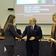Cerimonia di consegna dei premi, foto Alessio Coser, archivio Università di Trento