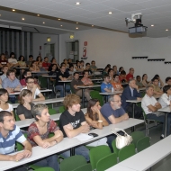 Seminario sul terremoto in Abruzzo. Aula T1 della Facoltà di Ingegneria