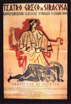 Locandina "Orestiade di Eschilo" rappresentata nel 1960