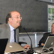 Da sinistra: Guido Martinelli, Davide Bassi, foto AgF Bernardinatti, archivio Università di Trento