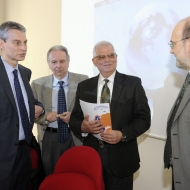 Da sinistra: Paolo Collini, Davide Bassi, Josep Borrell Fontelles, Lorenzo Dellai