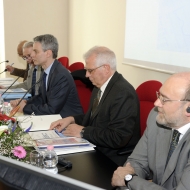 Da sinistra: Giorgio Fodor, Davide Bassi, Paolo Collini, Josep Borrell Fontelles, Lorenzo Dellai