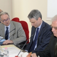 Da sinistra: Giorgio Fodor, Davide Bassi, Paolo Collini, Josep Borrell Fontelles