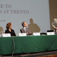 Da sinistra: Lucy Suchman, Silvia Gherardi, Bruno Dallago, Fred Stewart, foto Agf Bernardinatti