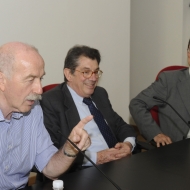 Da sinistra: Maurizio Magnabosco, Fabrizio Ferrari, Bruno Dallago, foto AgF Bernadinatti, archivio Università di Trento