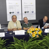 Da sinistra: Alessandro Quattrone, Francesco Salamini, Davide Bassi, Lorenzo Dellai, Massimo Egidi, foto AgF Bernardinatti, archivio Università di Trento  
